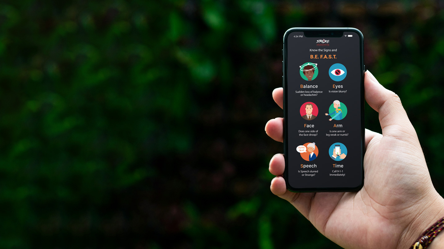 HoldingPhone6 Stroke Awareness Foundation App